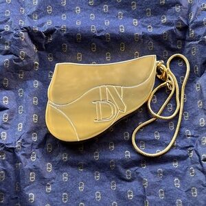 Rare Vintage Christian Dior Gold Saddle Lipstick Compact